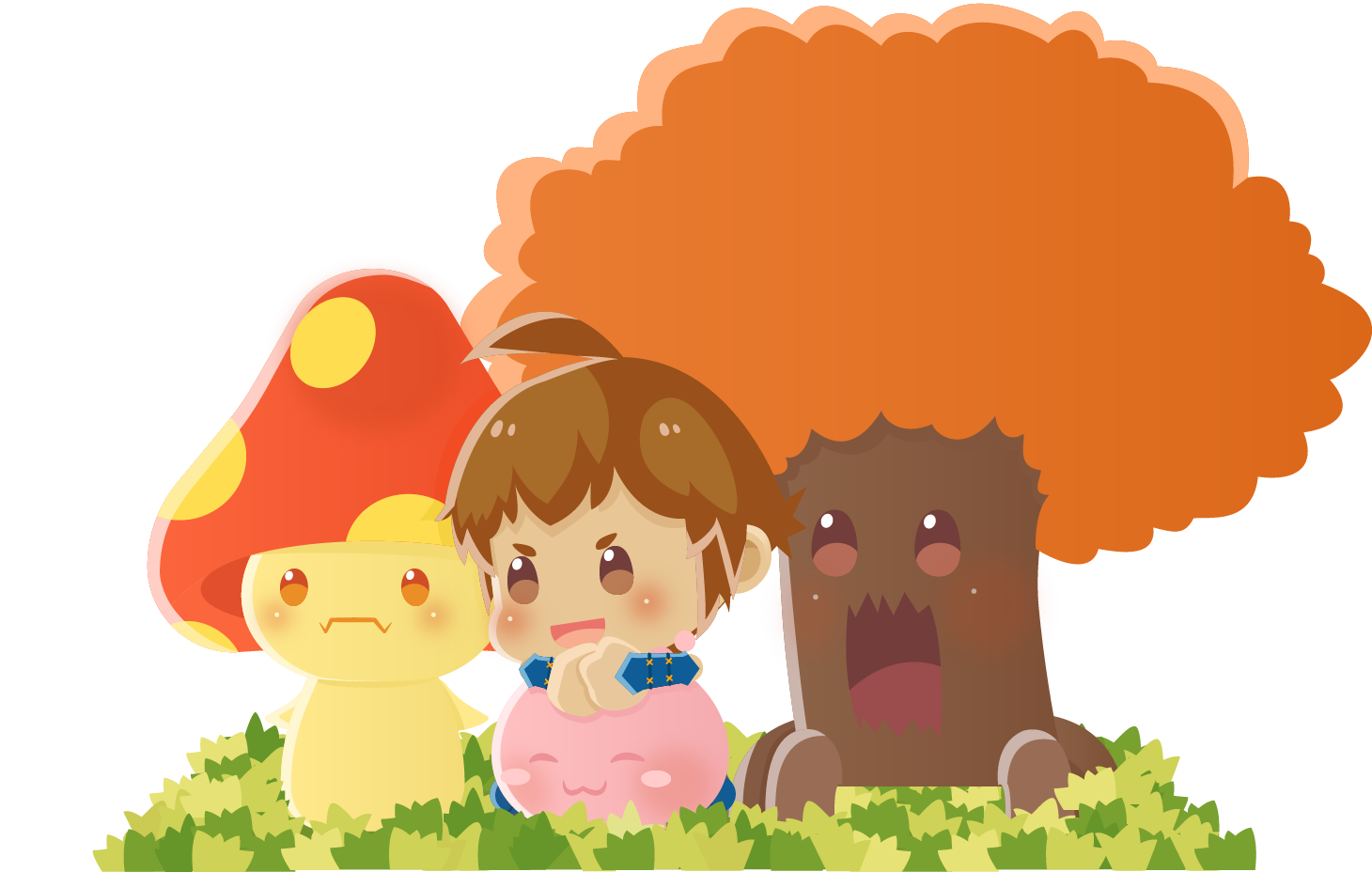 Little One hero with friendly forest creatures